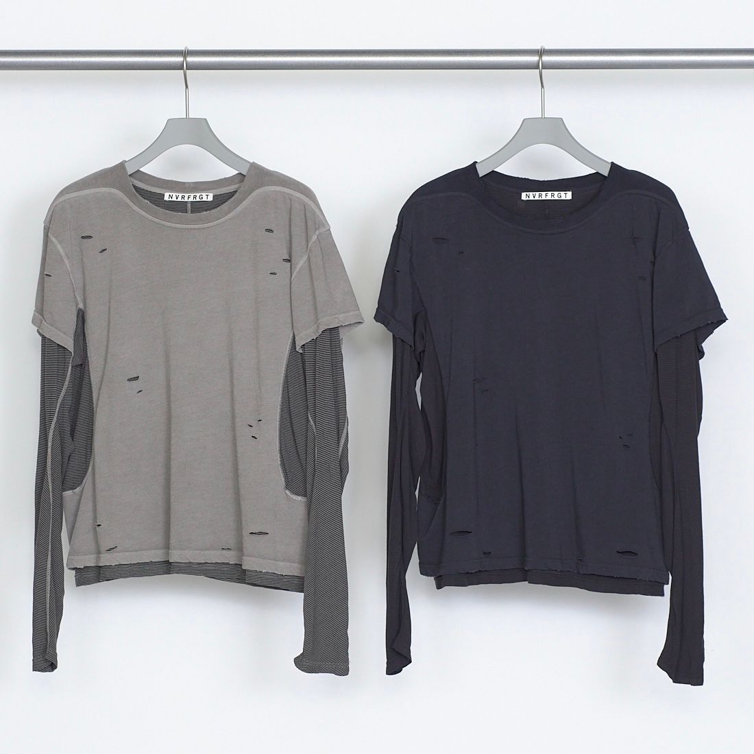 【残り一点】Distressed Panneld Half Sleeve T-Shirt