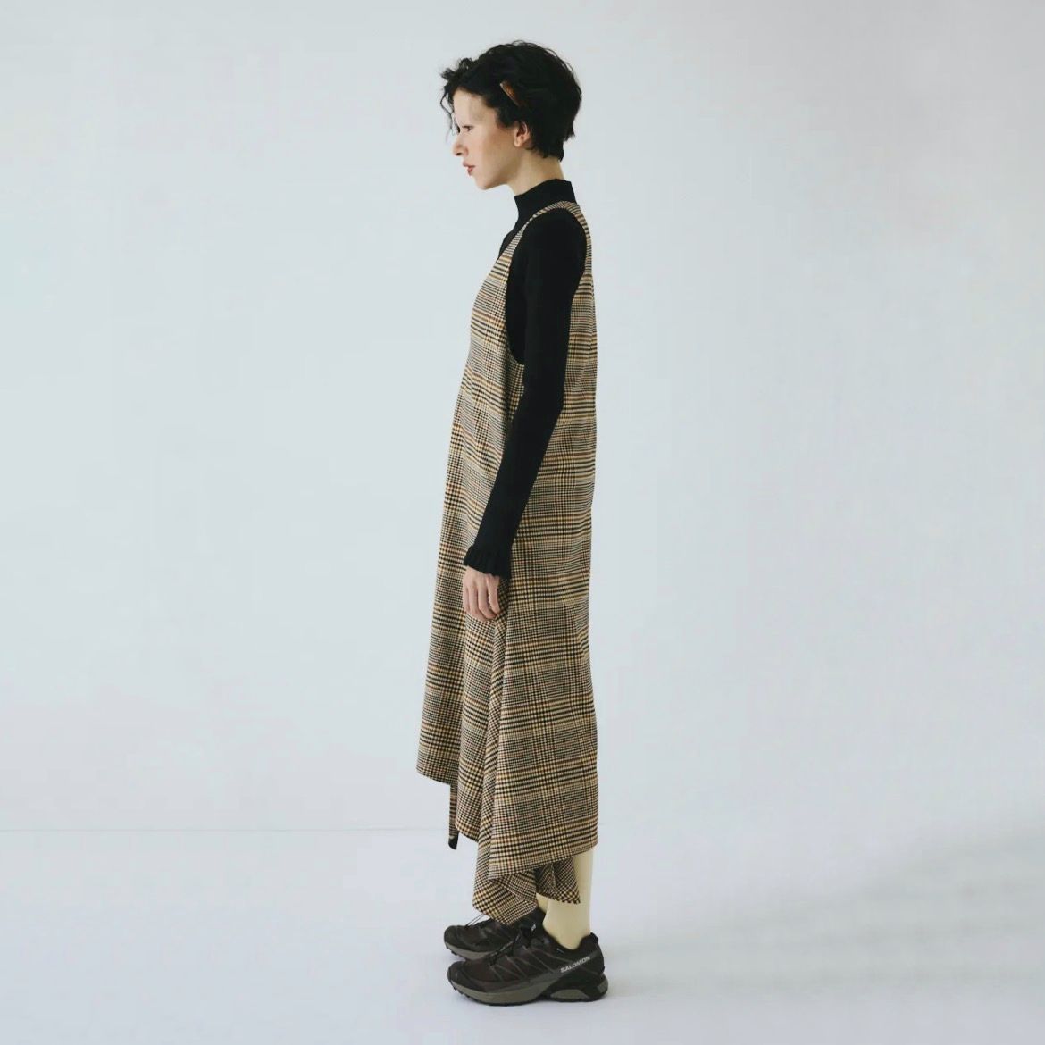 【残り一点】V Design Check Dress