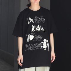 【残りわずか】プリントT(切り絵柄_線画)