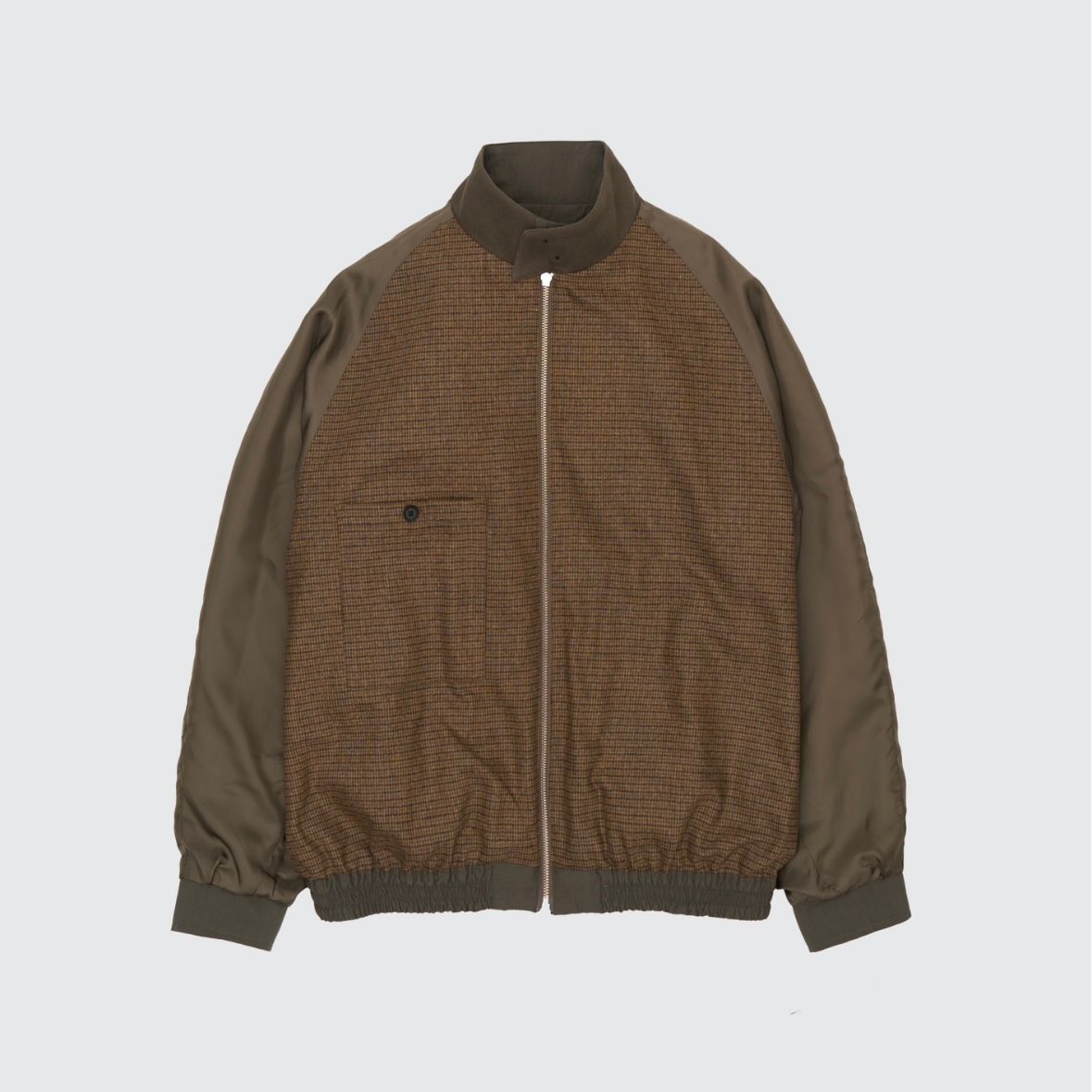 ジャケット・アウター Phlannel Wool Tweed Harrington Jacket Phlannèl】Arles Wool Tweed Harrington Jacket col.Khaki Mix