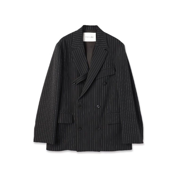 【残り一点】Stripe Double Cloth Slant Belt Tailored Jacket