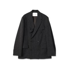 【残り一点】Stripe Double Cloth Slant Belt Tailored Jacket