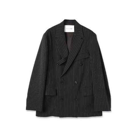【残り一点】Stripe Double Cloth Slant Belt Tailored Jacket