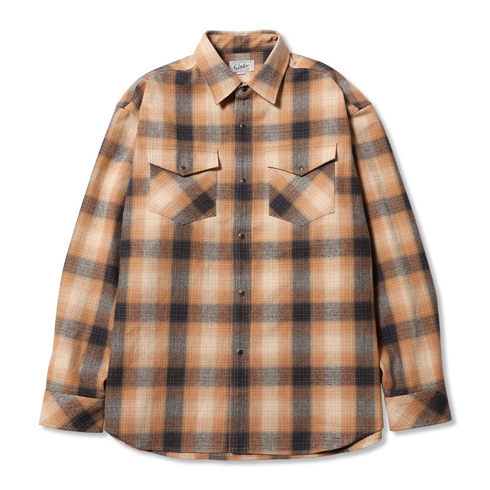 【残り一点】Ombre Check Western L/S SH
