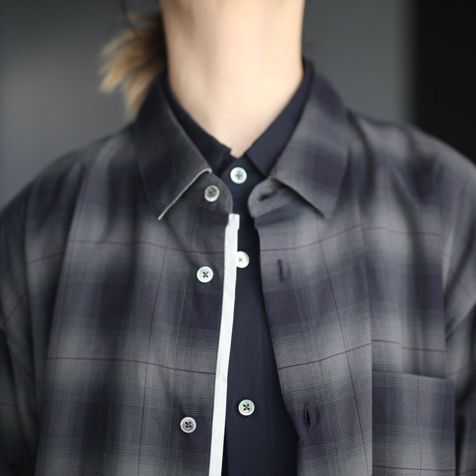 stein - 【残りわずか】Oversized Layered Shirt(DARK NAVY) | ACRMTSM