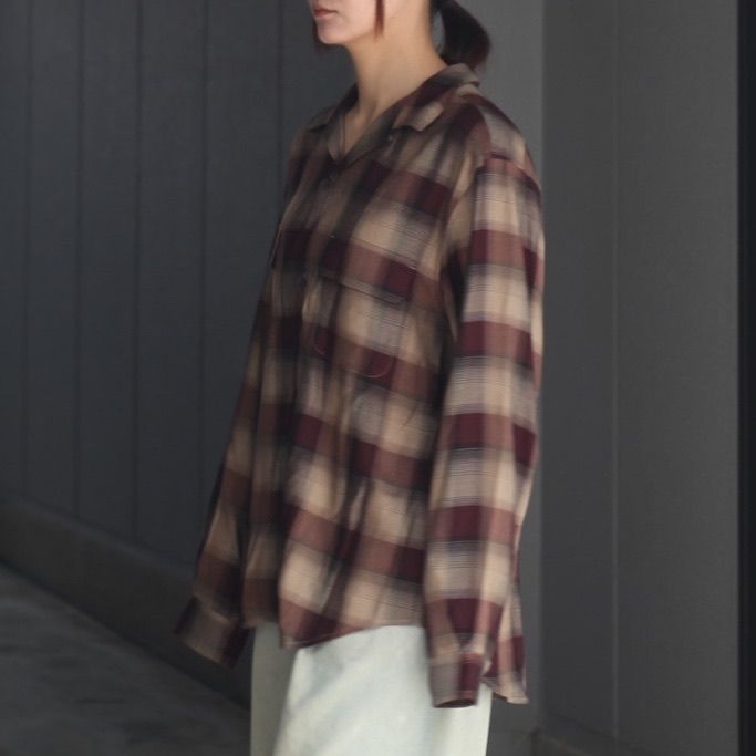 【残り一点】Plaid Open Collar Shirts