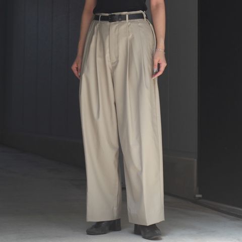 【残り一点】マシンウォッシャブルウールタックパンツ
