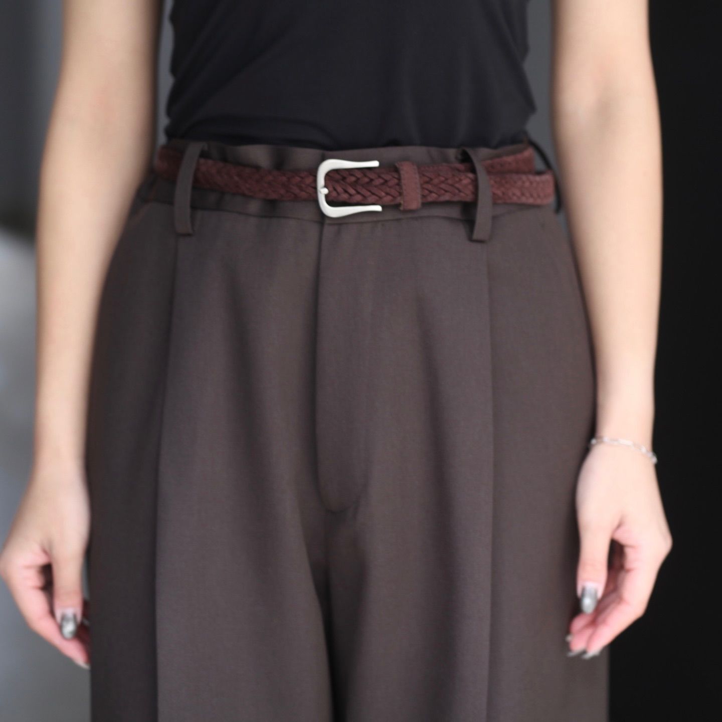 ssstein fake leather wide pants beams別注