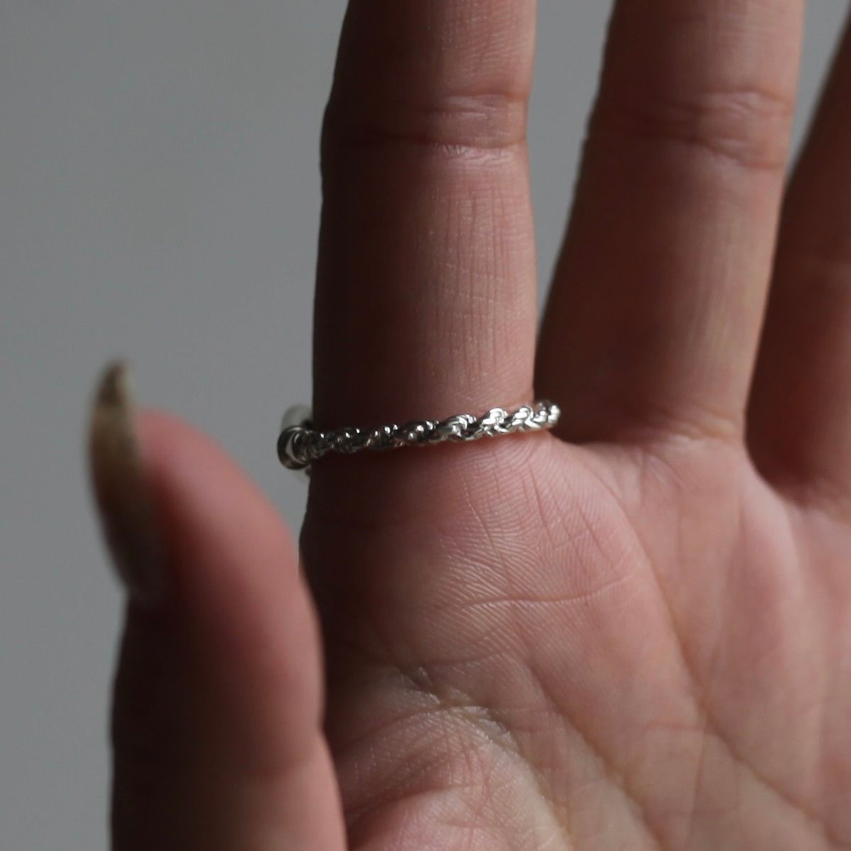 【残り一点】Rope Chain Hook Ring(SILVER)