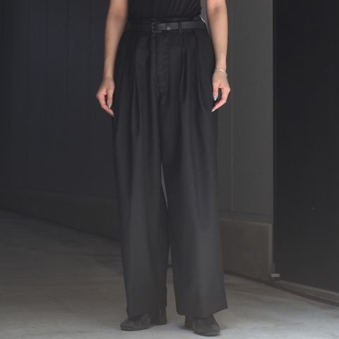 【残り一点】マシンウォッシャブルウールタックパンツ