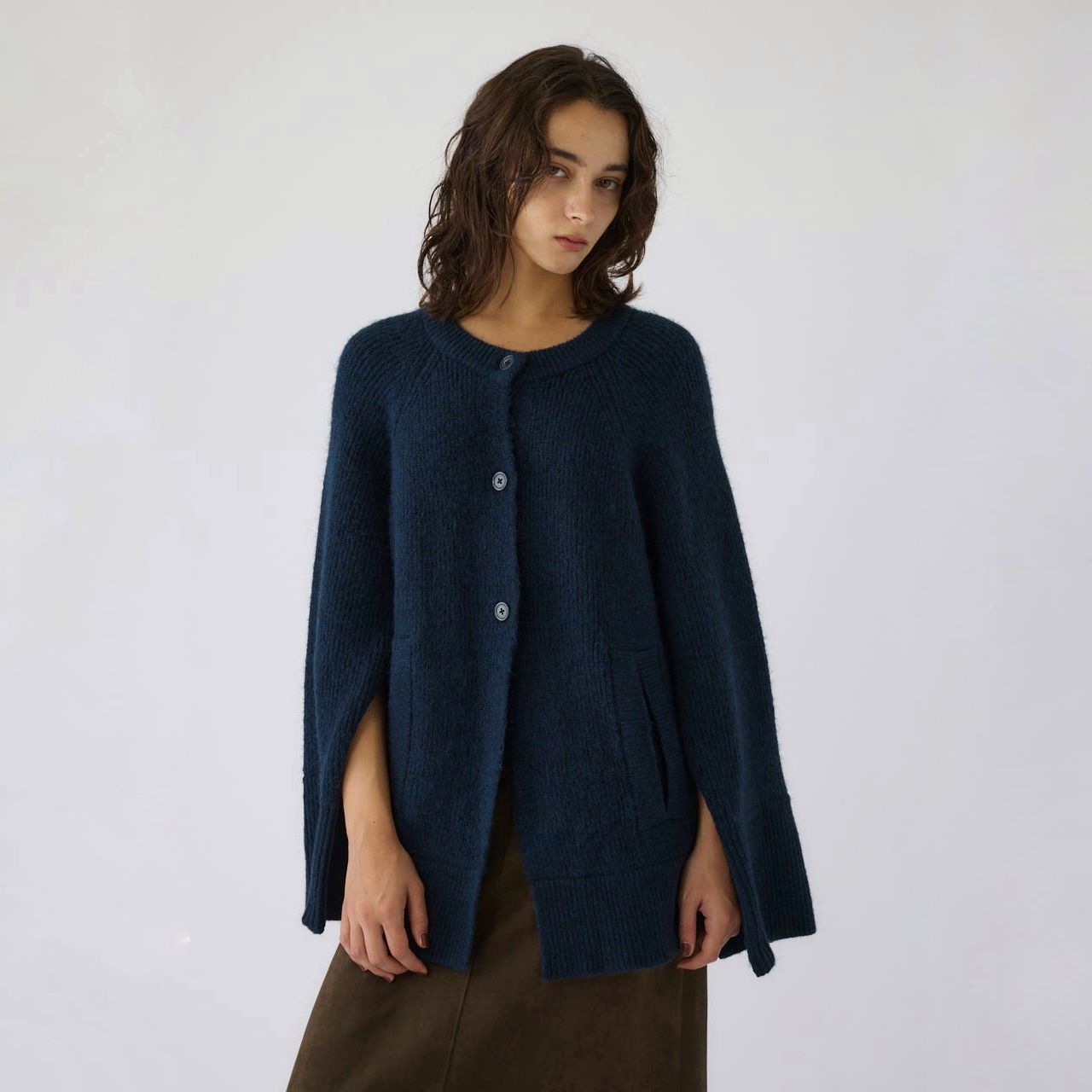 【残り一点】Poncho Like Raglan Knit C/D