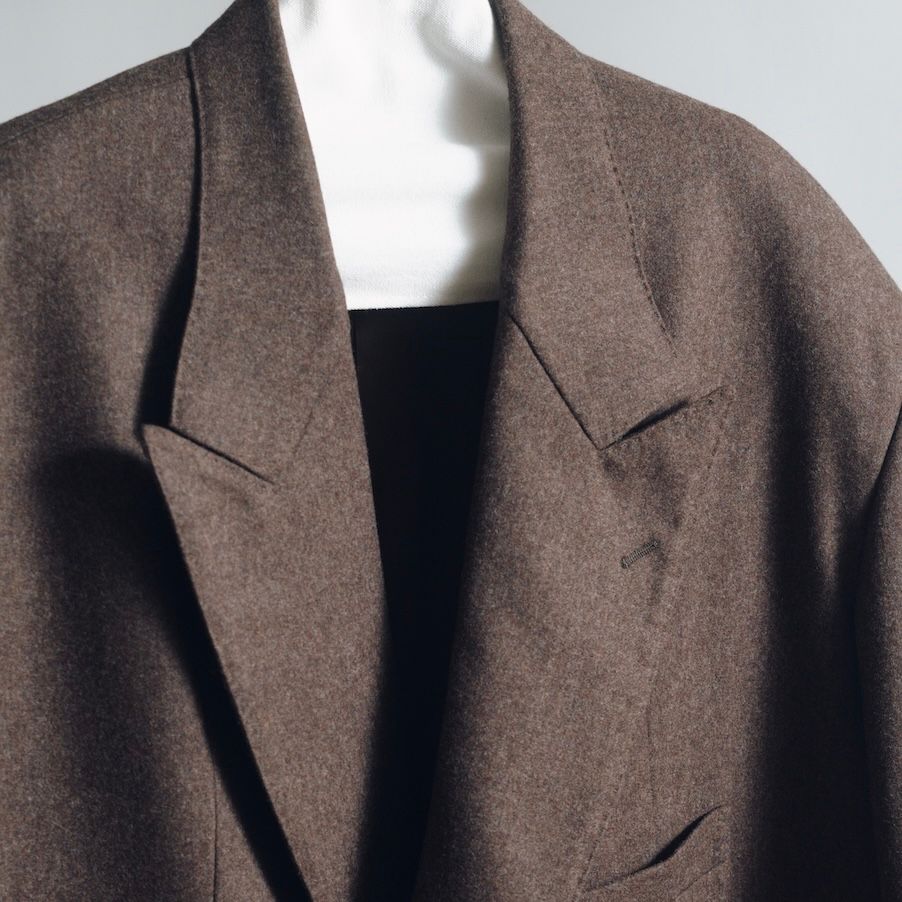 【残り一点】Round Big Shoulder Wool Flannel Jacket