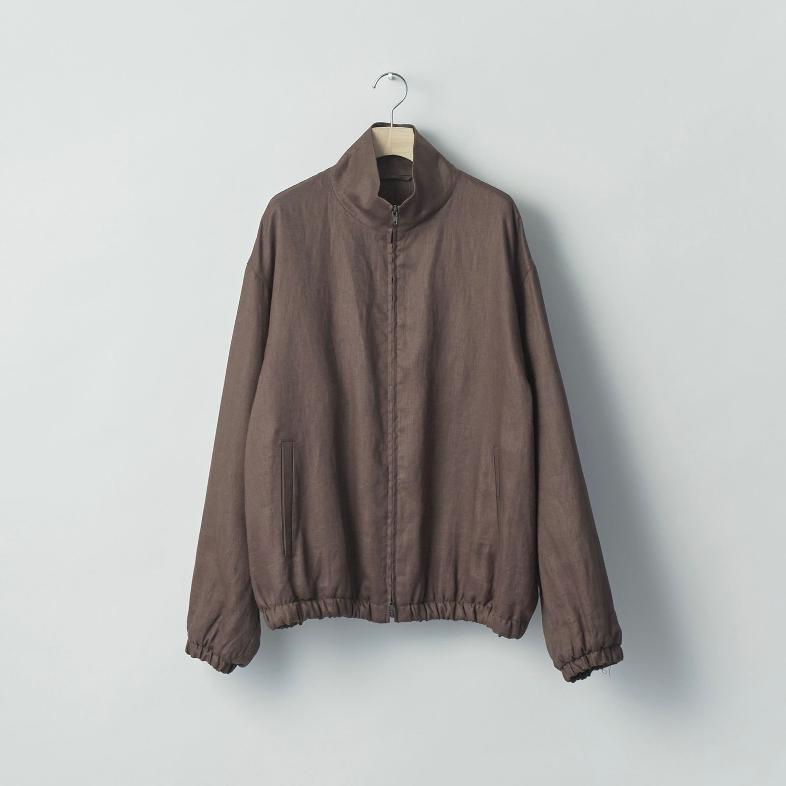 【残り一点】Light Linen Shirred Light Zip Jacket