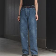 【残り一点】Denim Painter Pants with Paint(USED WASH)