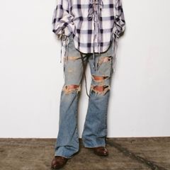 【残り一点】Damaged Modern Denim Pants Flared Cut