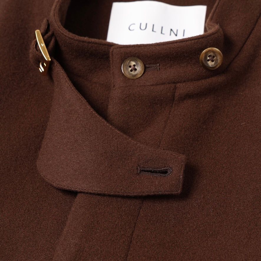 CULLNI - 【残り一点】Compressed Melton Band Collar Chin Tab Coat