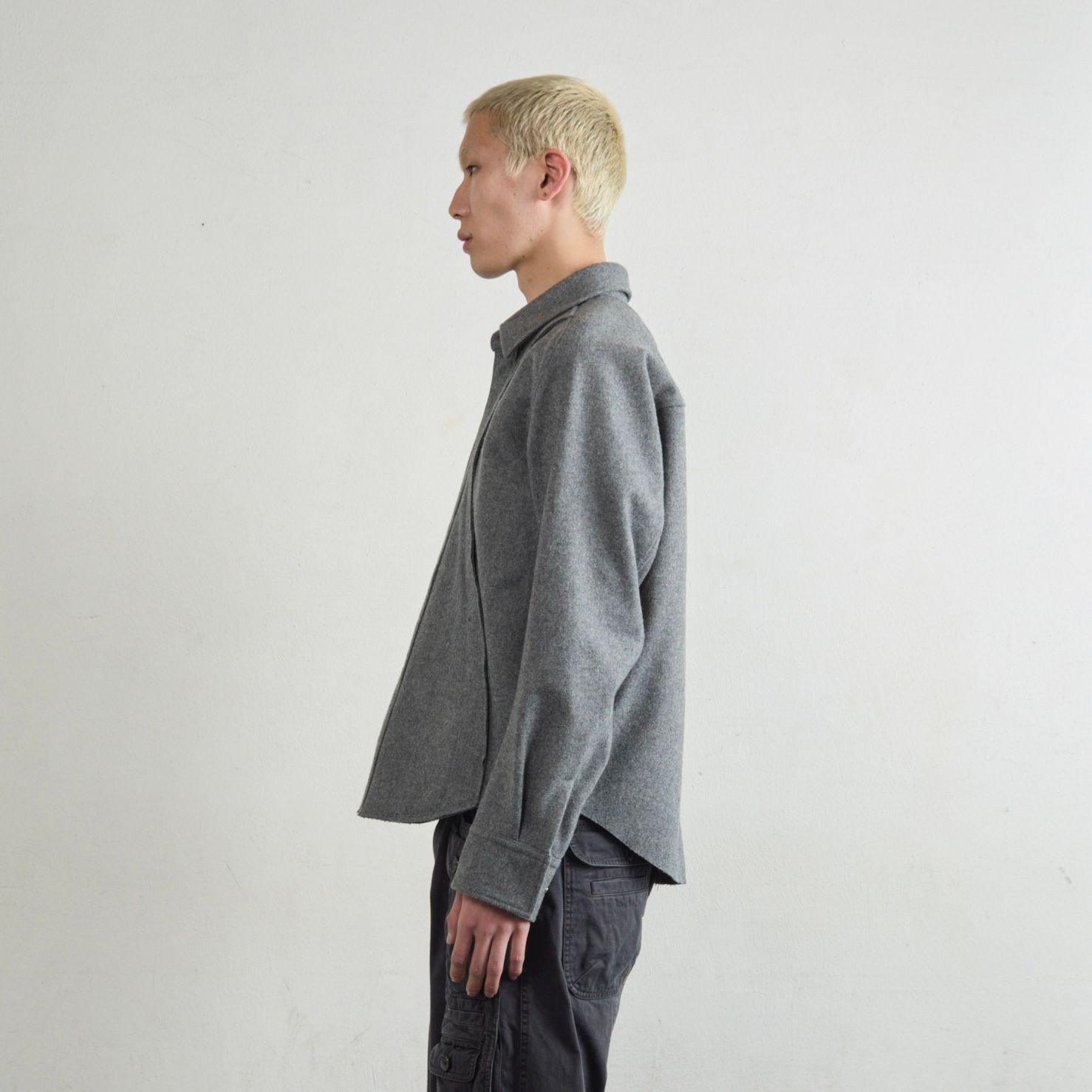 【残り一点】Wool Fly Front Long Sleeve Shirt