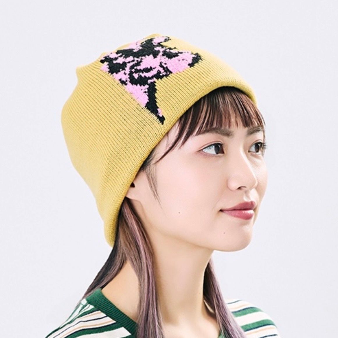 【残り一点】Cow Motif Jacquard Beanie