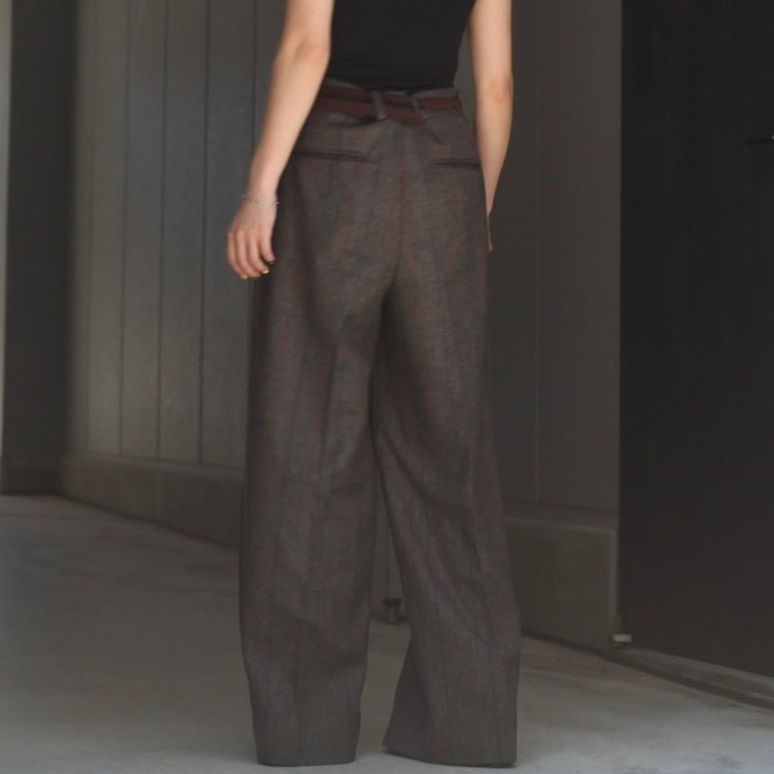 【残り一点】Long Wide Trousers(GLEN CHECK)