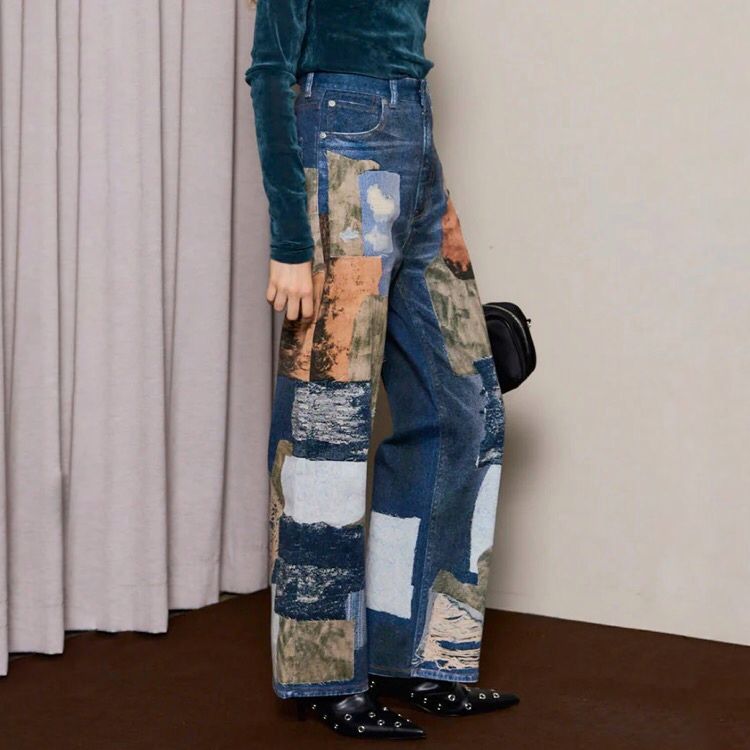 【残り一点】Patchwork Print Denim