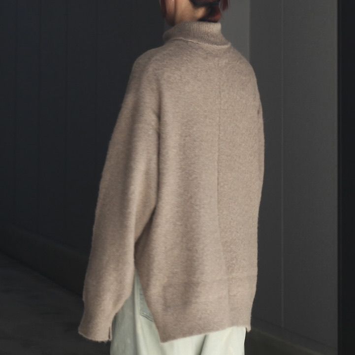 【残り一点】Wool/Alpaca Milled Knit Turtle Neck LS