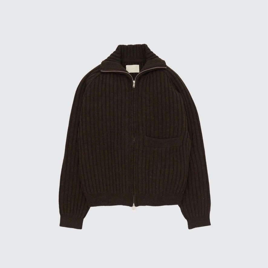 【残り一点】Wide Rib Highneck Zip Cardigan