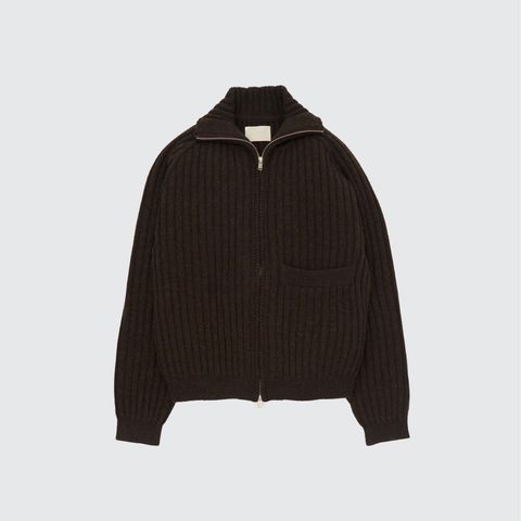 【残り一点】Wide Rib Highneck Zip Cardigan