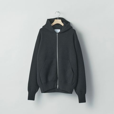 【残りわずか】Super Fine Wool Milled Knit Hood Jacket