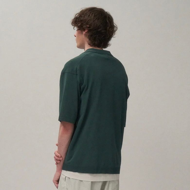 【残り一点】Fine Ice Cotton Skipper Polo Sweater