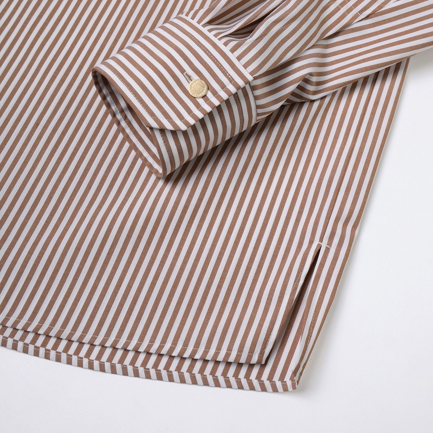 【残り一点】High Count Broad Embroidery Patch Stripe Shirt