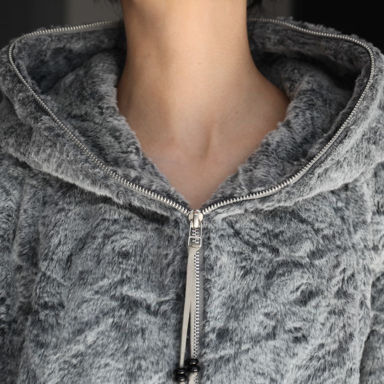 NVRFRGT - 【残りわずか】Faux Shearling Full Zip Up Hoodie 
