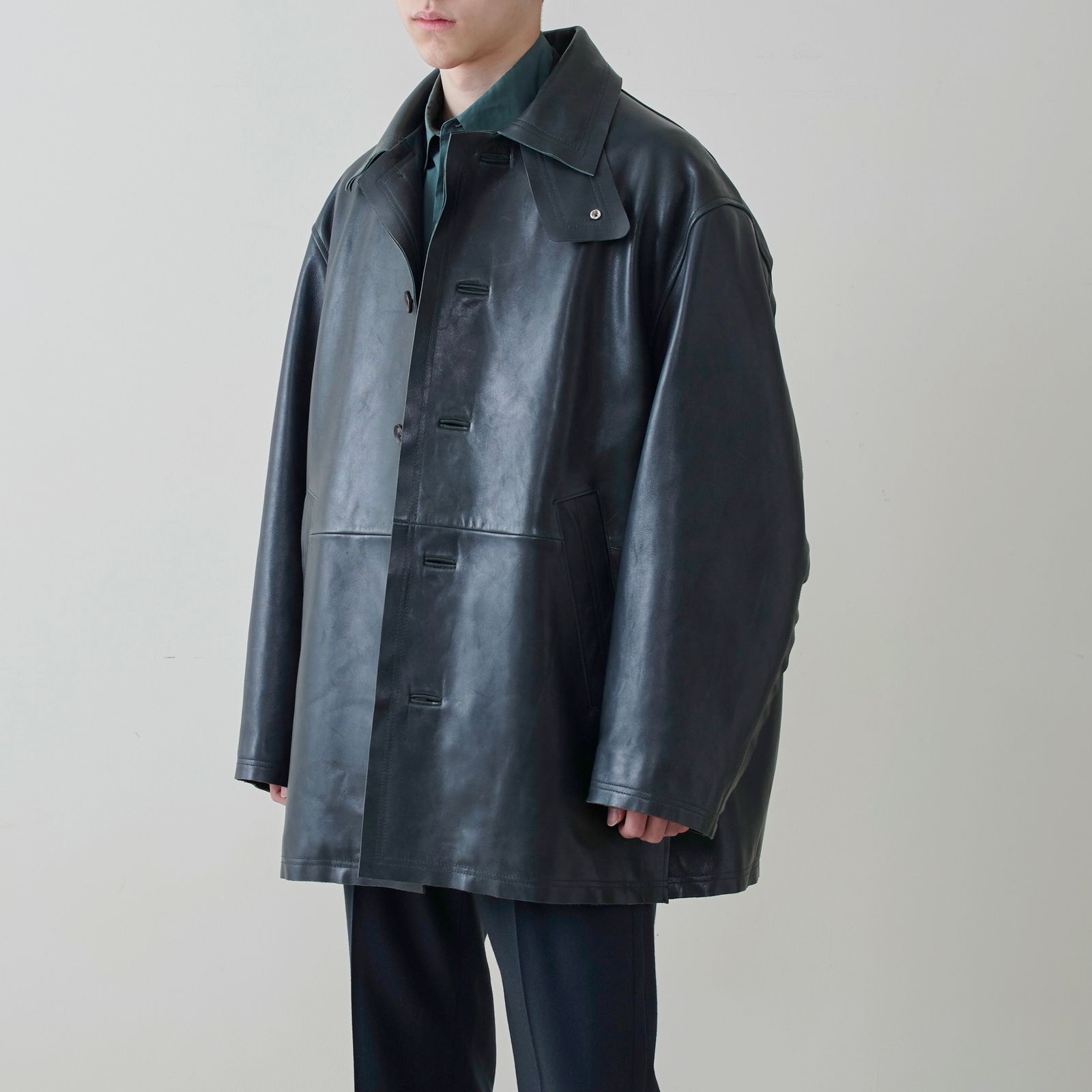 サイズ3DEEPGyoke cut-off leather car coat カーコート