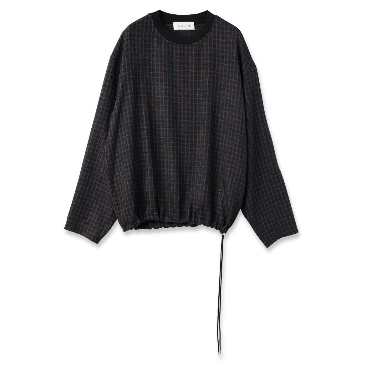 【残り一点】Check Drawstring Long Sleeve Pullover