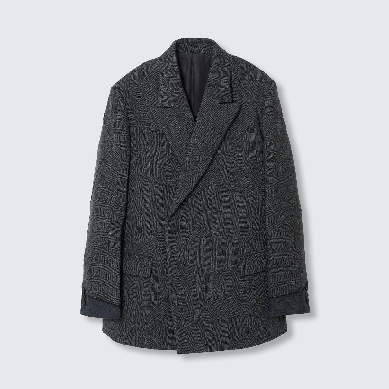 【残り一点】Needlepunched Wool Tweed Double Breasted Jacket