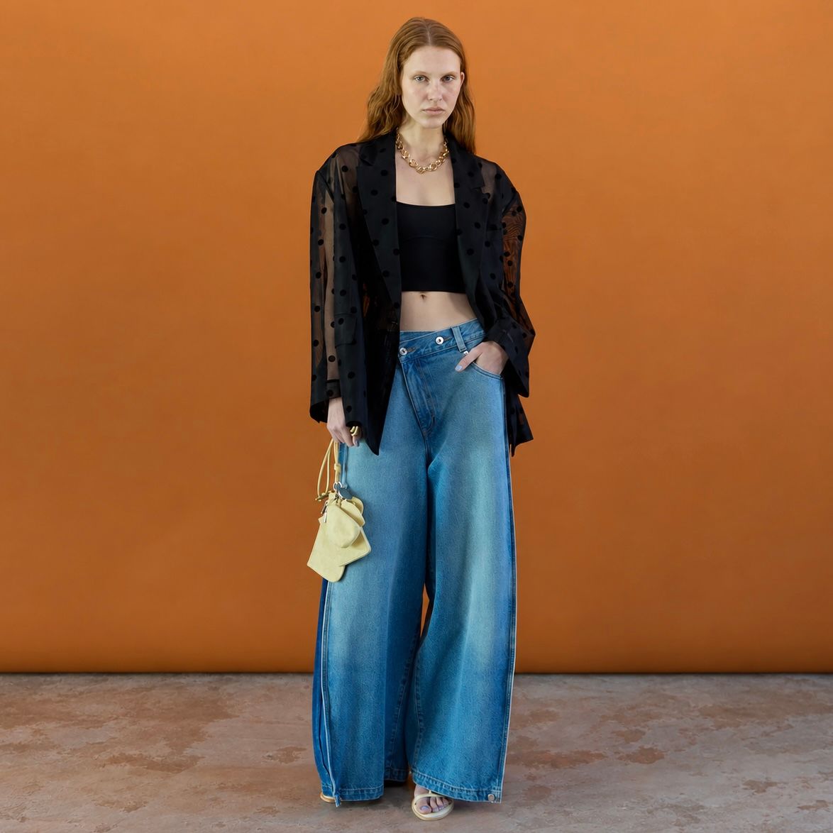 【残り一点】Side-Tuck Cocoon Denim Pants