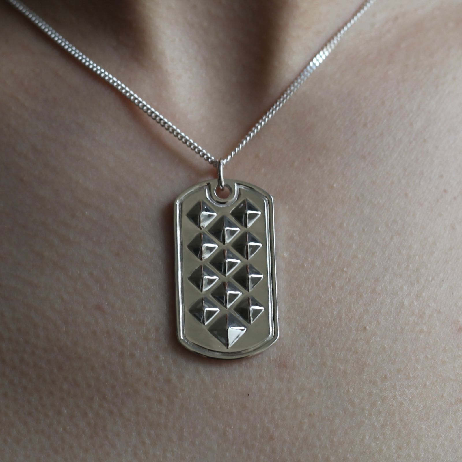 【残り一点】Studs Dog Tag Silver Necklace