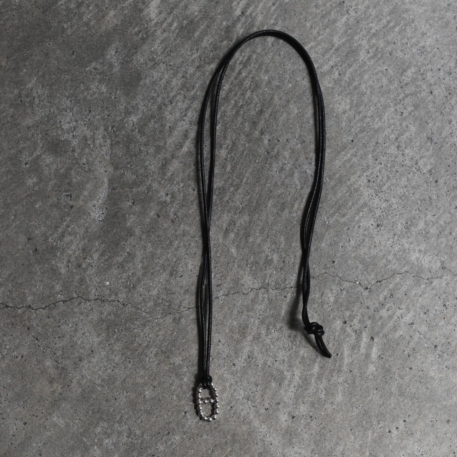 【残り一点】Ball Anchor Leather Necklace(BLACK LEATHER×SILVER)