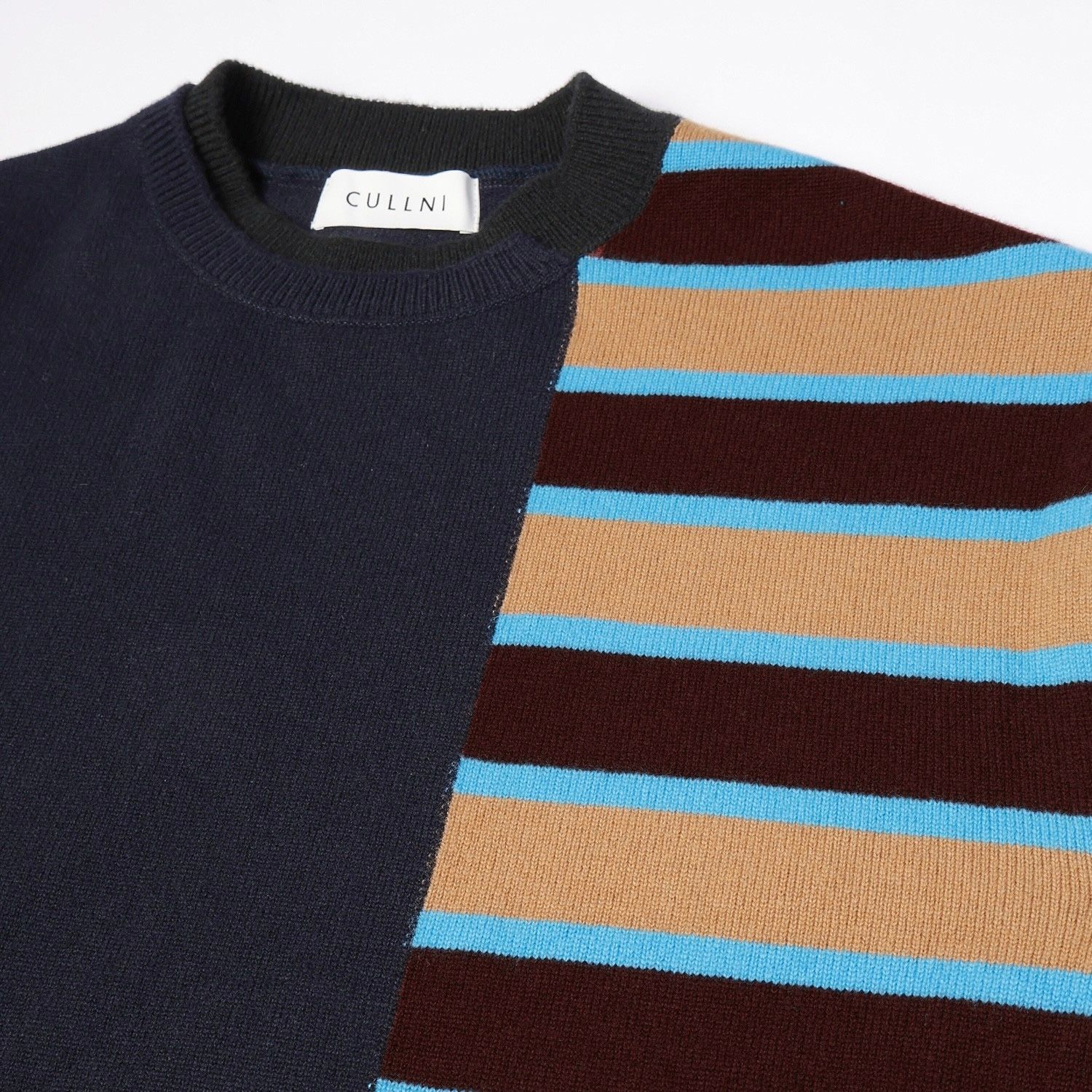 【残り一点】Asymmetrical Border Layered Rib Pullover Knit