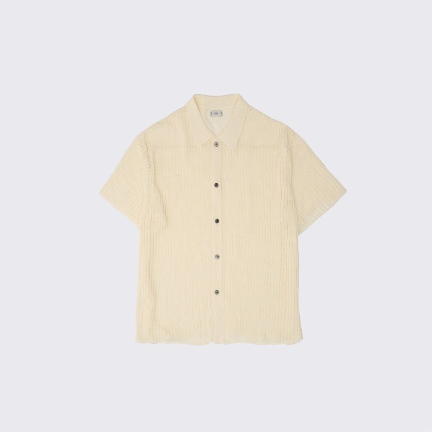 【残り一点】Rib Knit Sheer Shirt