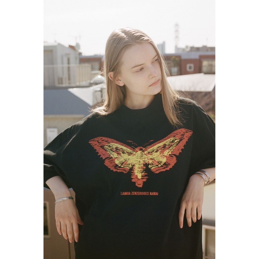 【残り一点】Pigment Drop Shoulder T-shirt(MOTH)