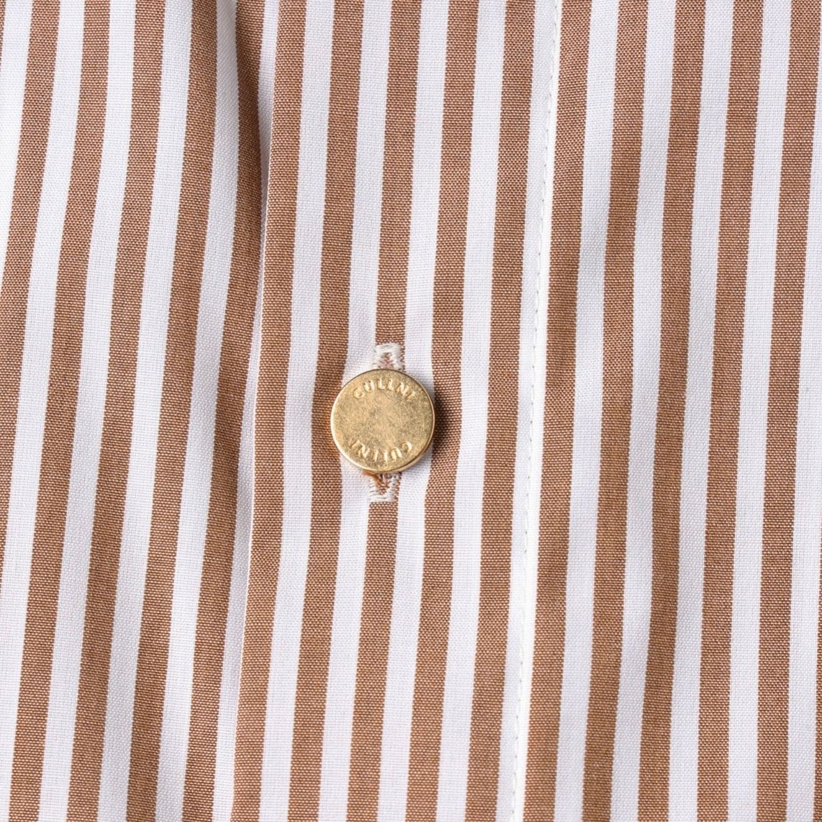 【残り一点】High Count Broad Embroidery Patch Short Sleeve Stripe Shirt