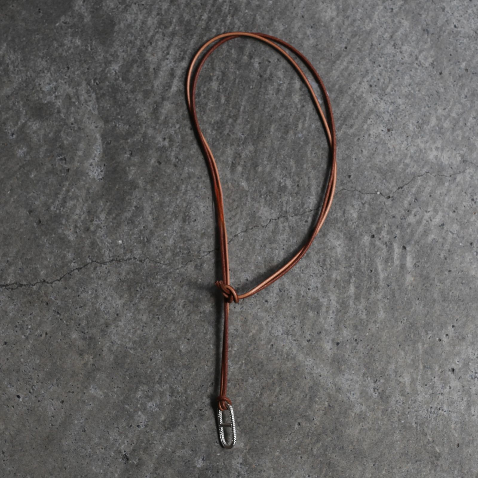 【残り一点】Rope Anchor Leather Necklace(BROWN LEATHER×SILVER)