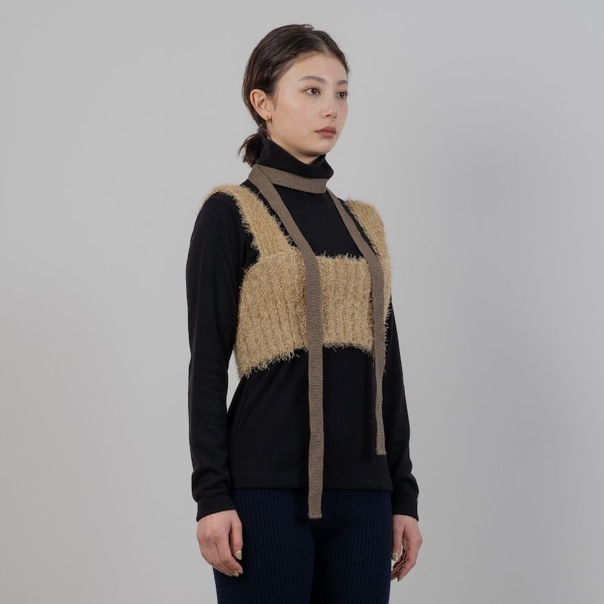 【残り一点】Shimmering Shaggy Knitted Band Tops
