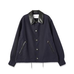 【残り一点】Chambray Gabardine Dot Button Coach Jacket