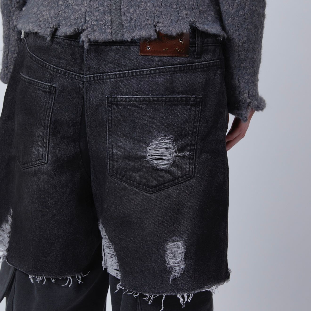 【残り一点】Unisex Rugged Denim-inset Sweat Pants