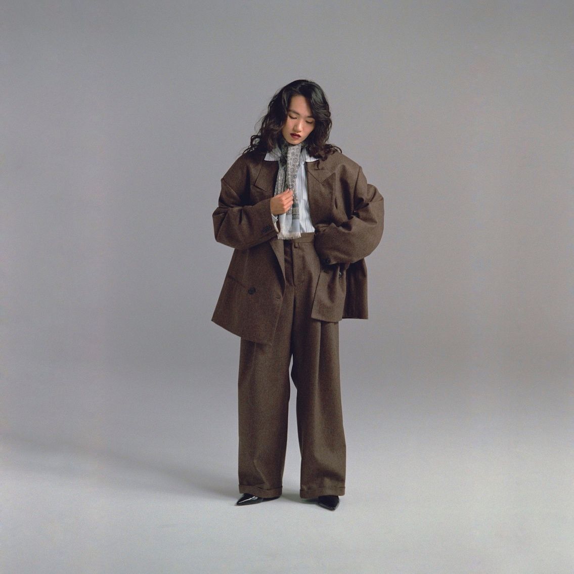 【残り一点】3 Tuck Wool Flannel Trousers