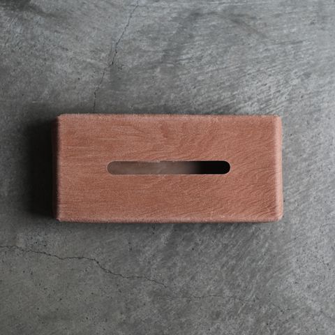 【残り一点】Plywood Leather Tissue Box Case