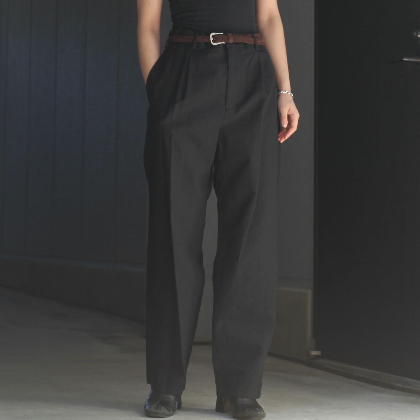 ATON - 【残り一点】Wool Washi Tropical Tapered Pants 