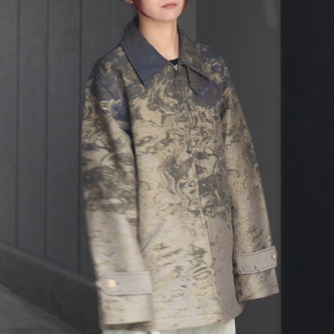【残り一点】Photo Jacquard Zip Blouson