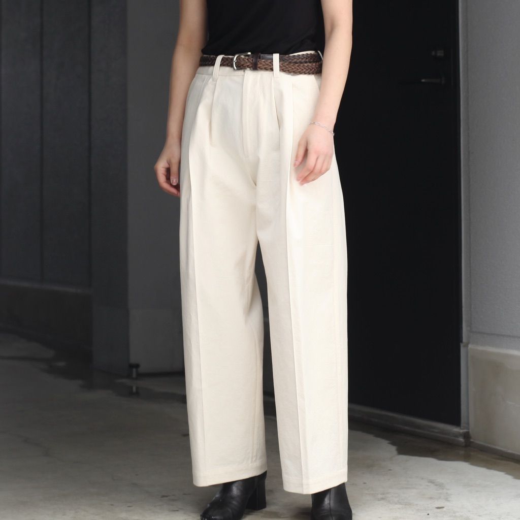 stein wide straight trousers M ホワイト
